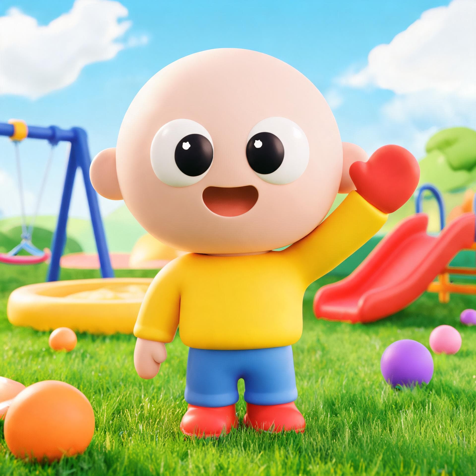 Kids Cartoon style AI story scene 1