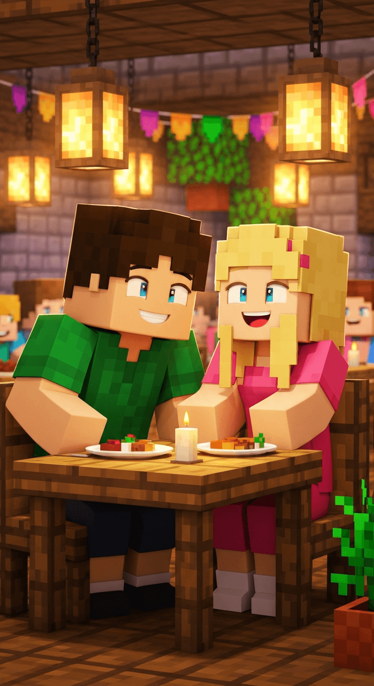 Minecraft Style style AI story scene 2