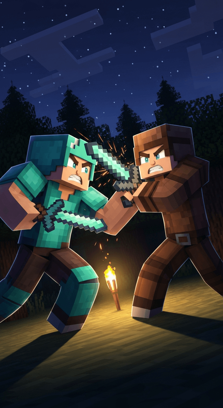 Minecraft Style style AI story scene 3