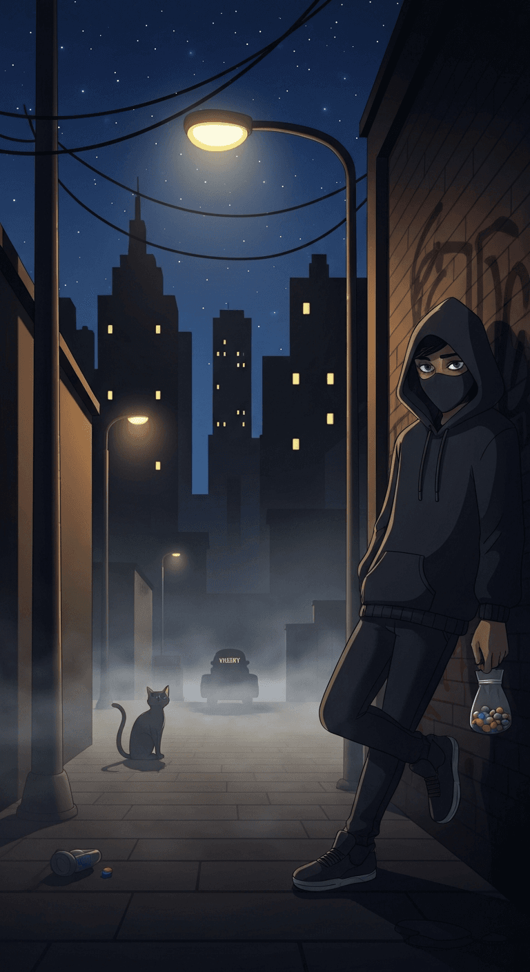 Polished Cartoon style AI story scene 3
